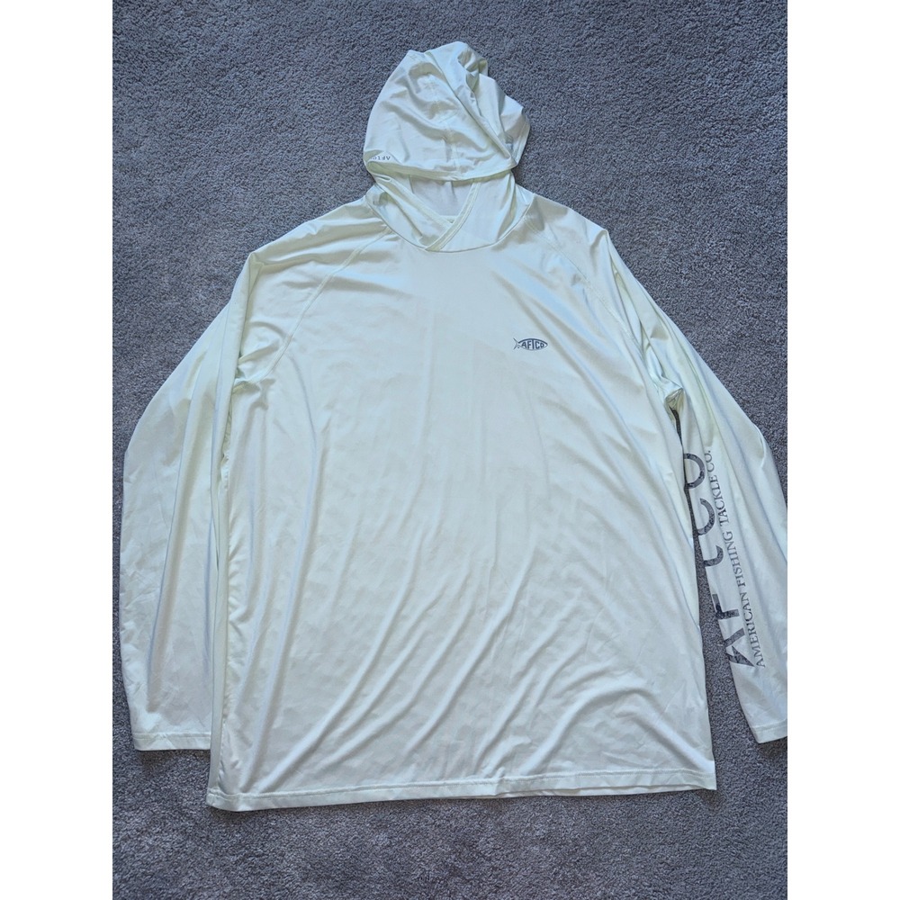 AFTCO Samurai Performance Sun Protection Hoodie Mens XXL Mint Green Fishing Top